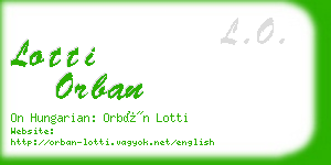 lotti orban business card